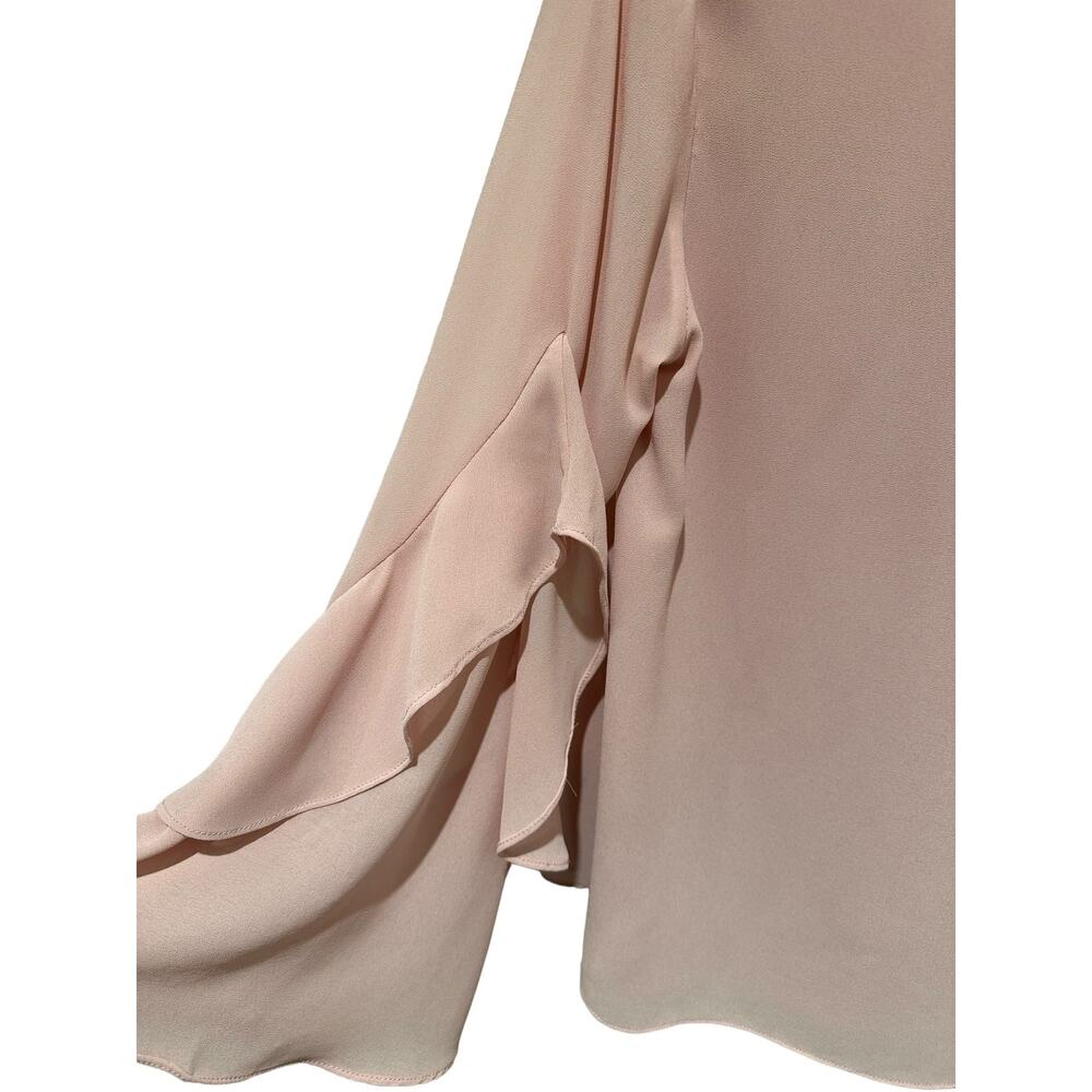 She + Sky Silk Blend Bell Sleeved Light Pink Blouse Size Medium - Picture 4 of 6